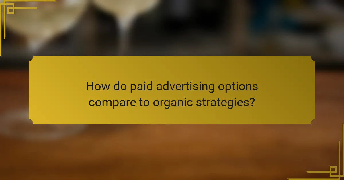 How do paid advertising options compare to organic strategies?