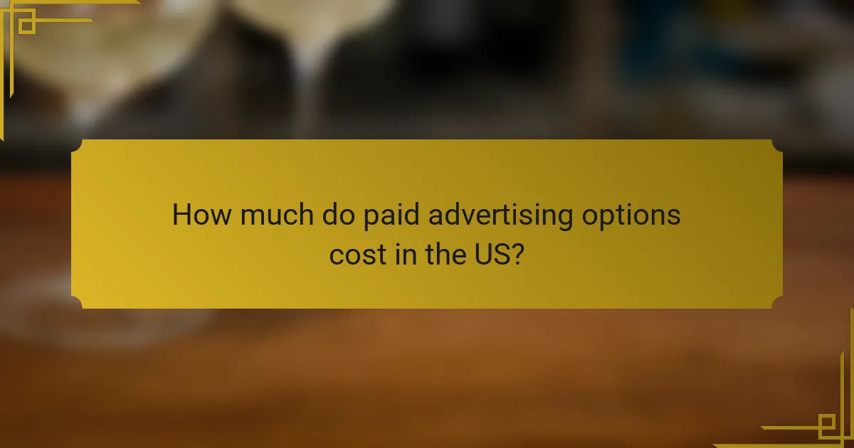 How much do paid advertising options cost in the US?